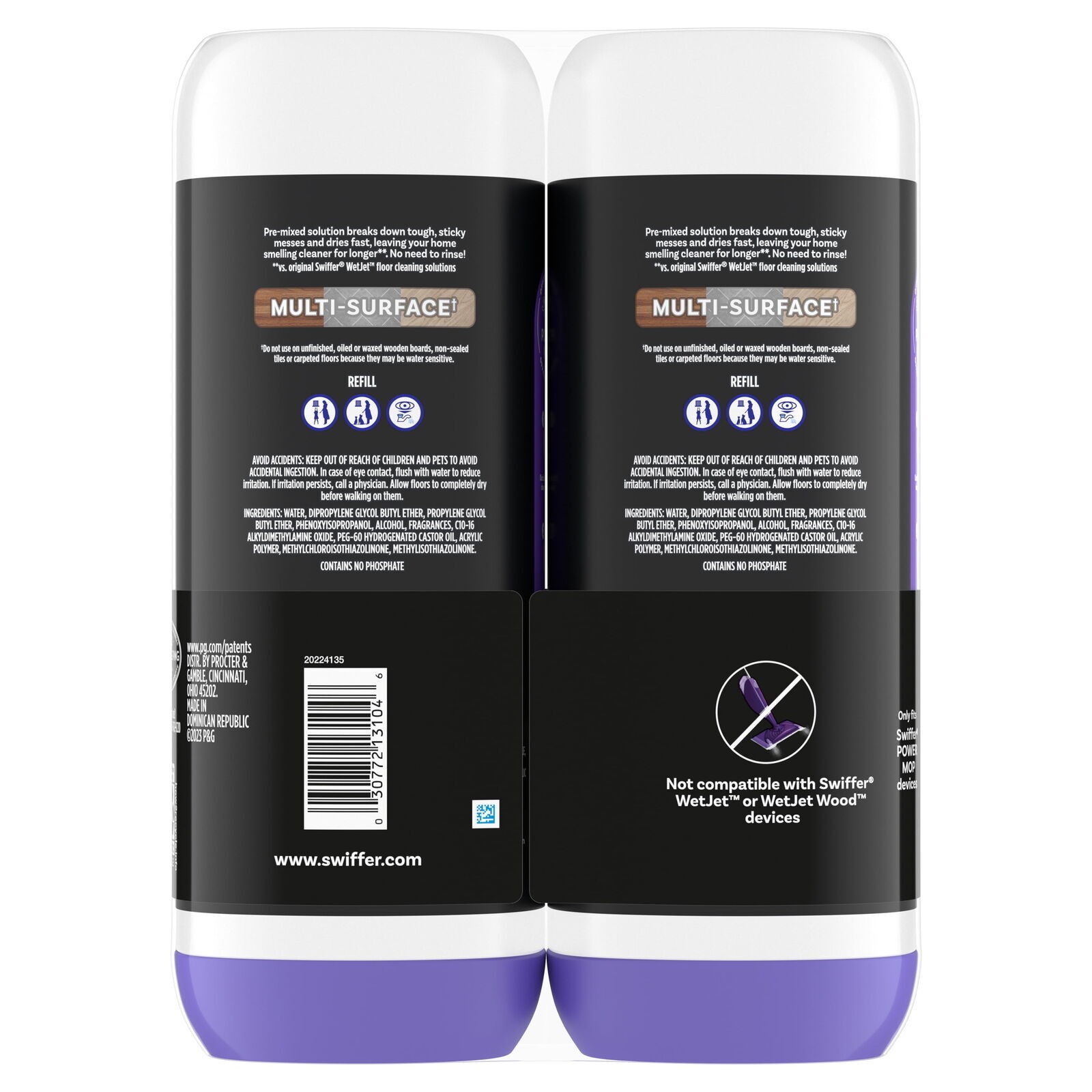 Power Mop Floor Cleaner Solution with Unstopables Fresh Scent 25.3 fl oz 2 Pack