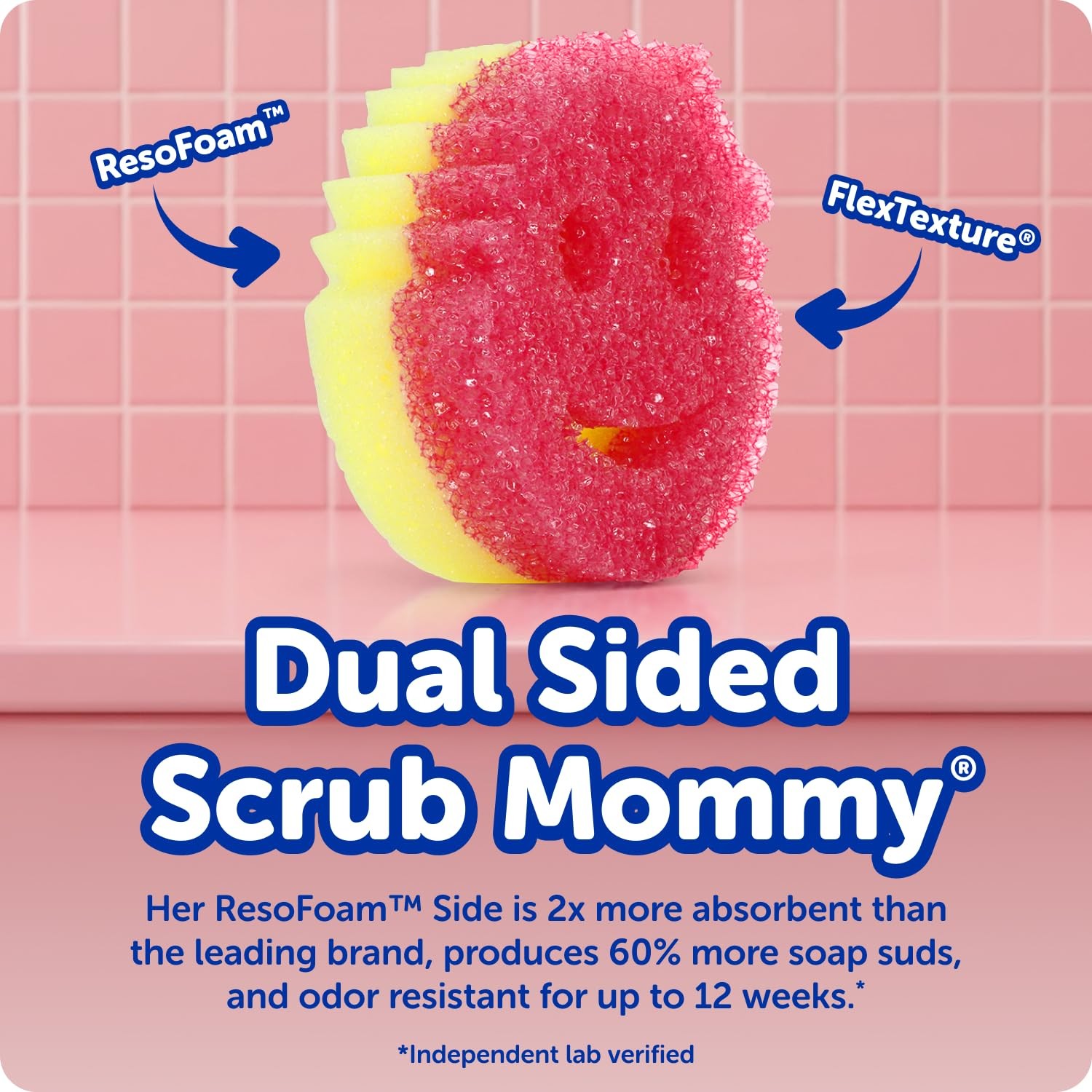 Scrub Mommy Kitchen Sponges – Dual-Sided Dish 3 Count (Pack of 1), Multicolor
