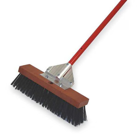 Tough Guy 3Pca7 16 In Sweep Face Push Broom, Stiff, Synthetic, Black