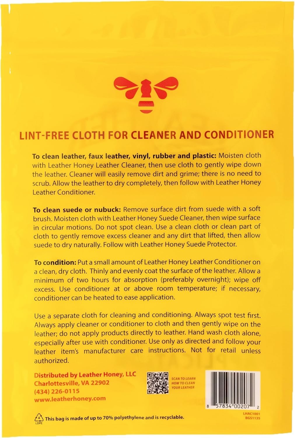High-Quality Microfiber Application Cloth for Leather Cleaner – Since 1968