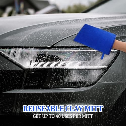 Giantree Clay Mitt – Auto Detailing Microfiber Clay Bar, Medium Grade, Blue