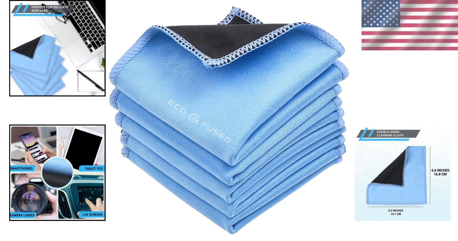 Lint-Free Microfiber Cleaning Cloths – 5 Pack to Safeguard Screens & Lenses