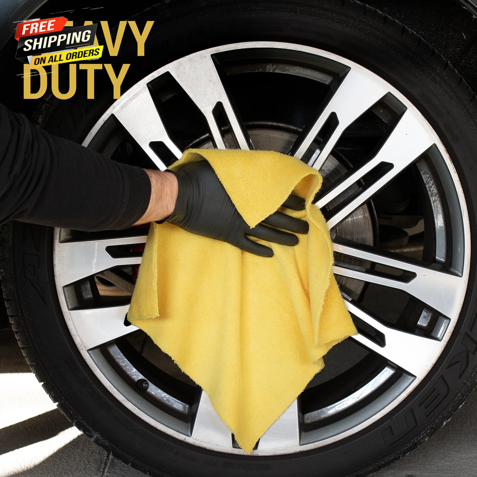 (2 Pack) Heavy Duty Multi-Purpose Microfiber Detailing Towel, 40 Pack, Yellow
