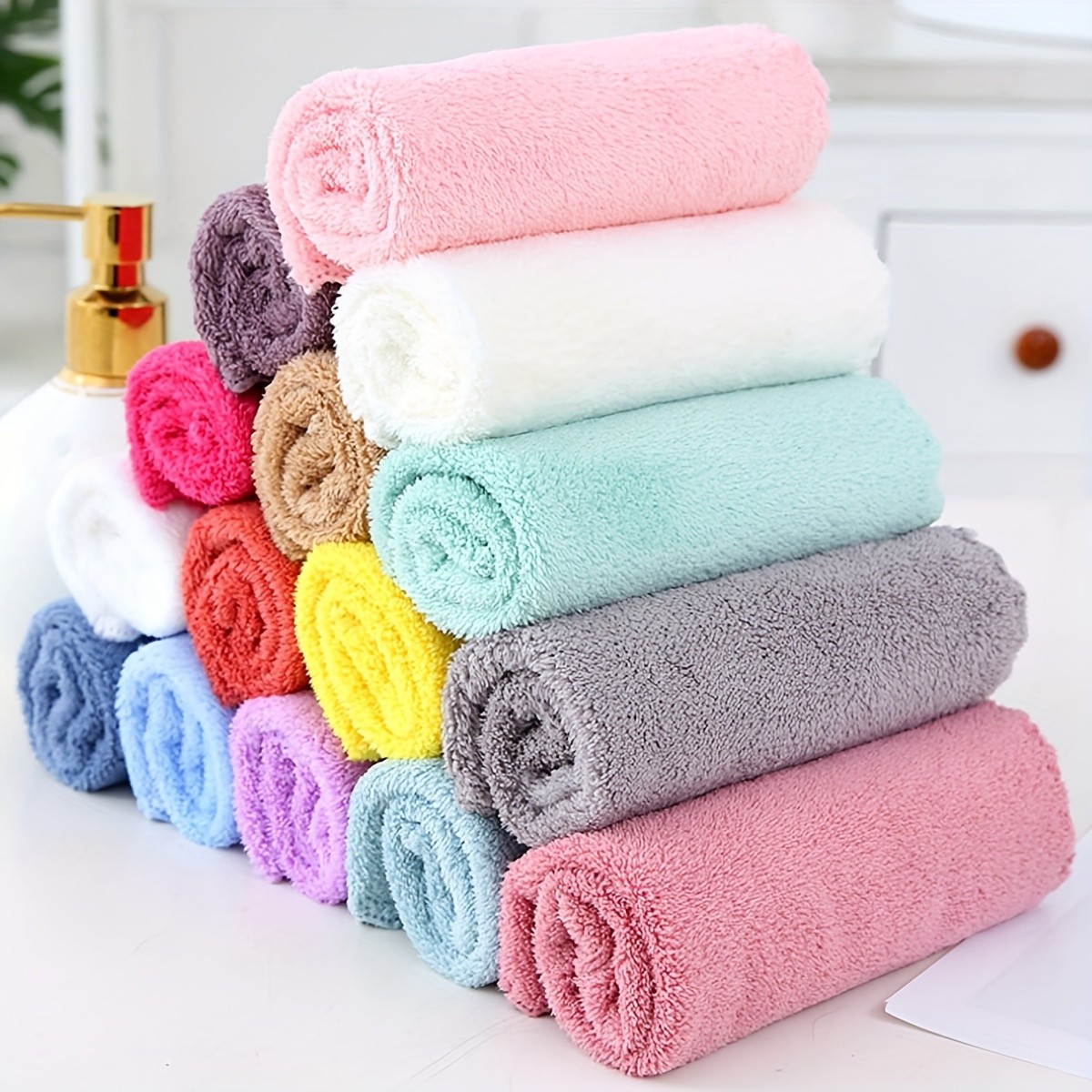 40pcs, Random Color, Multi-purpose Microfiber Cleaning Towels