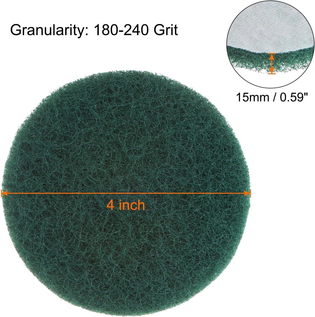 HARFINGTON 15pcs Drill Power Brush 4 Inch Tile Scrubber 180-240 Grit, Green