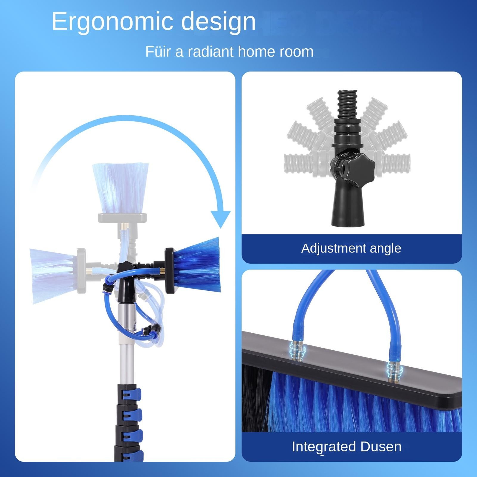 Solar Panel Cleaning Kit with 16 ft Water Fed Pole and Brush System