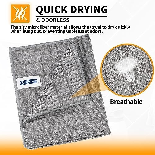 Microfiber Hand Towels 24 Pack Grey 25×15 Inch Quick Dry Lint Free Soft