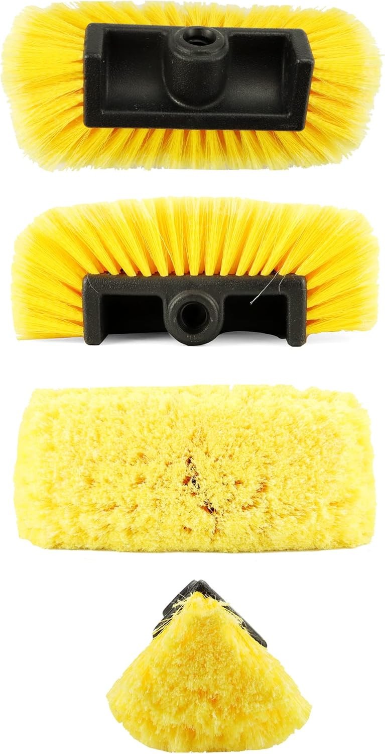 10in Car Wash Brush Head with Soft Bristle, for Cleaning Decks, Trucks, Car, RV,