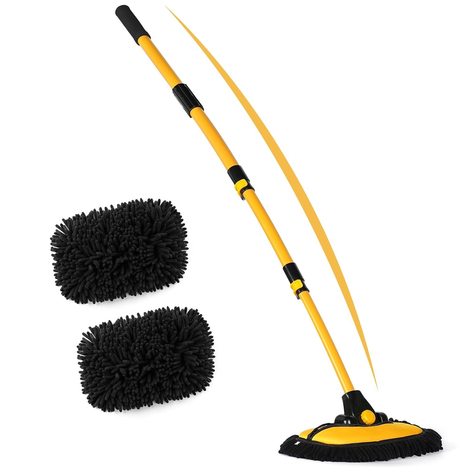 Car Wash Brush Kit Long Handle Mop with Sponge and Mitt 56.7″ Cleaning