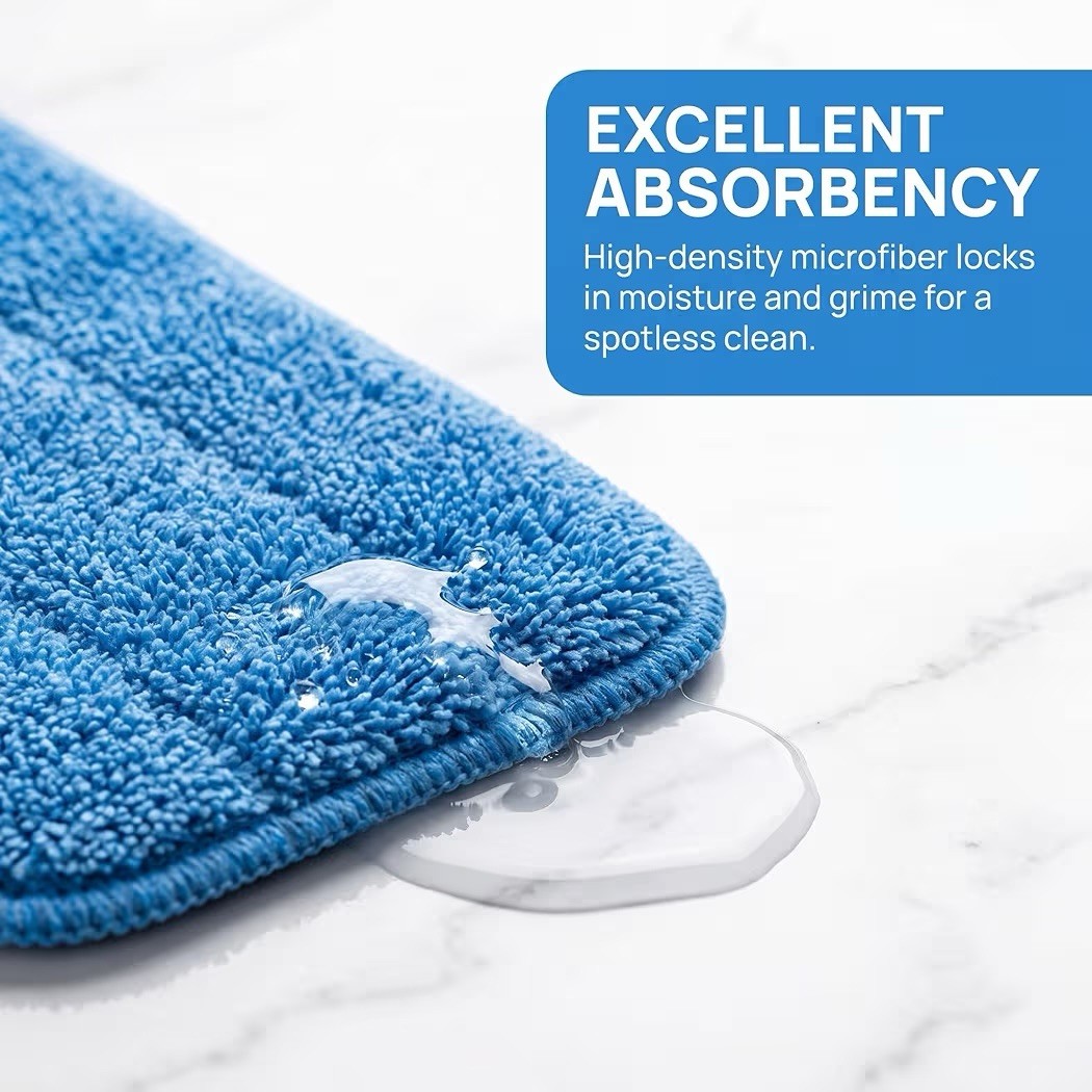 Microfiber Replacement Mop Pad 18″ x 6″ Wet & Dry Home & Commercial Cleaning 6pk