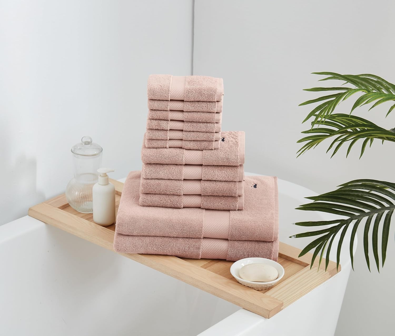 Turkish Cotton Towels Blush Cotton 4-Piece 4 Pack Hand Towel, Solid Color