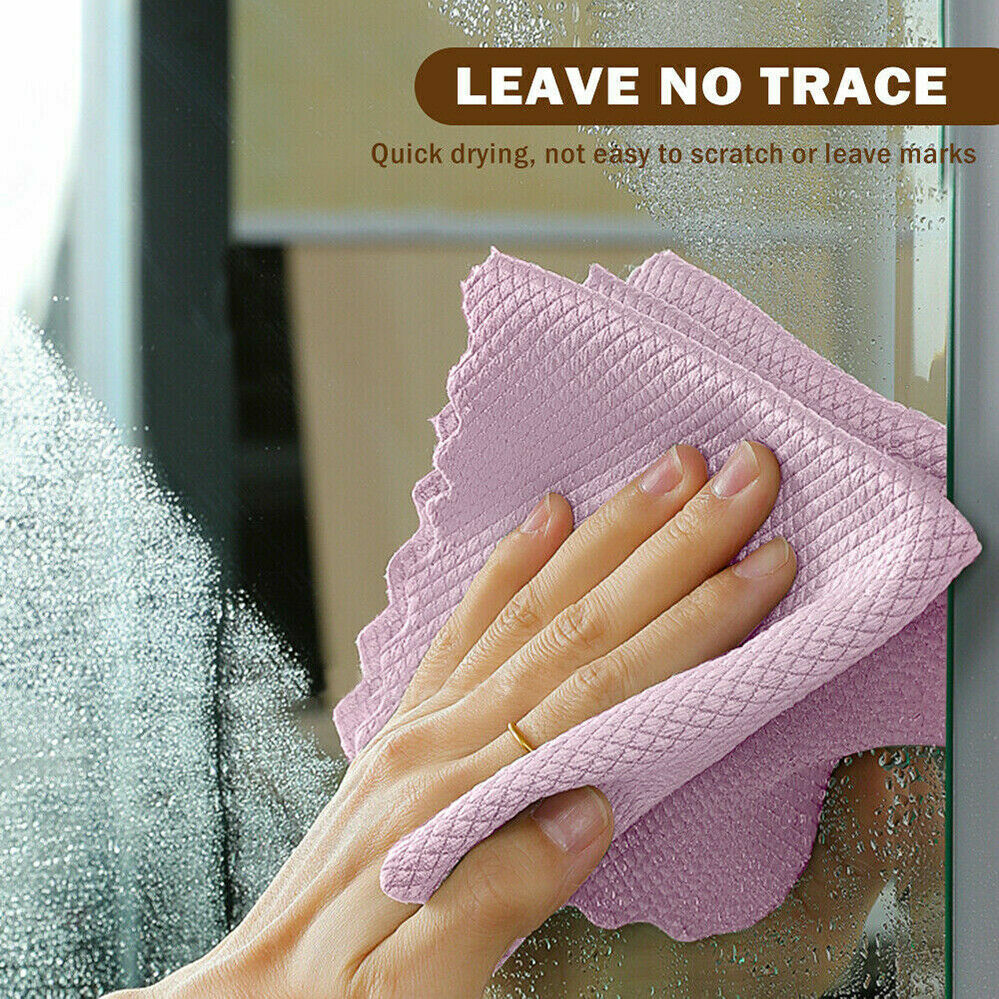 5PCS Kitchen Microfibre Nano Dish Washing Window Glass Cleaning Cloths Scale