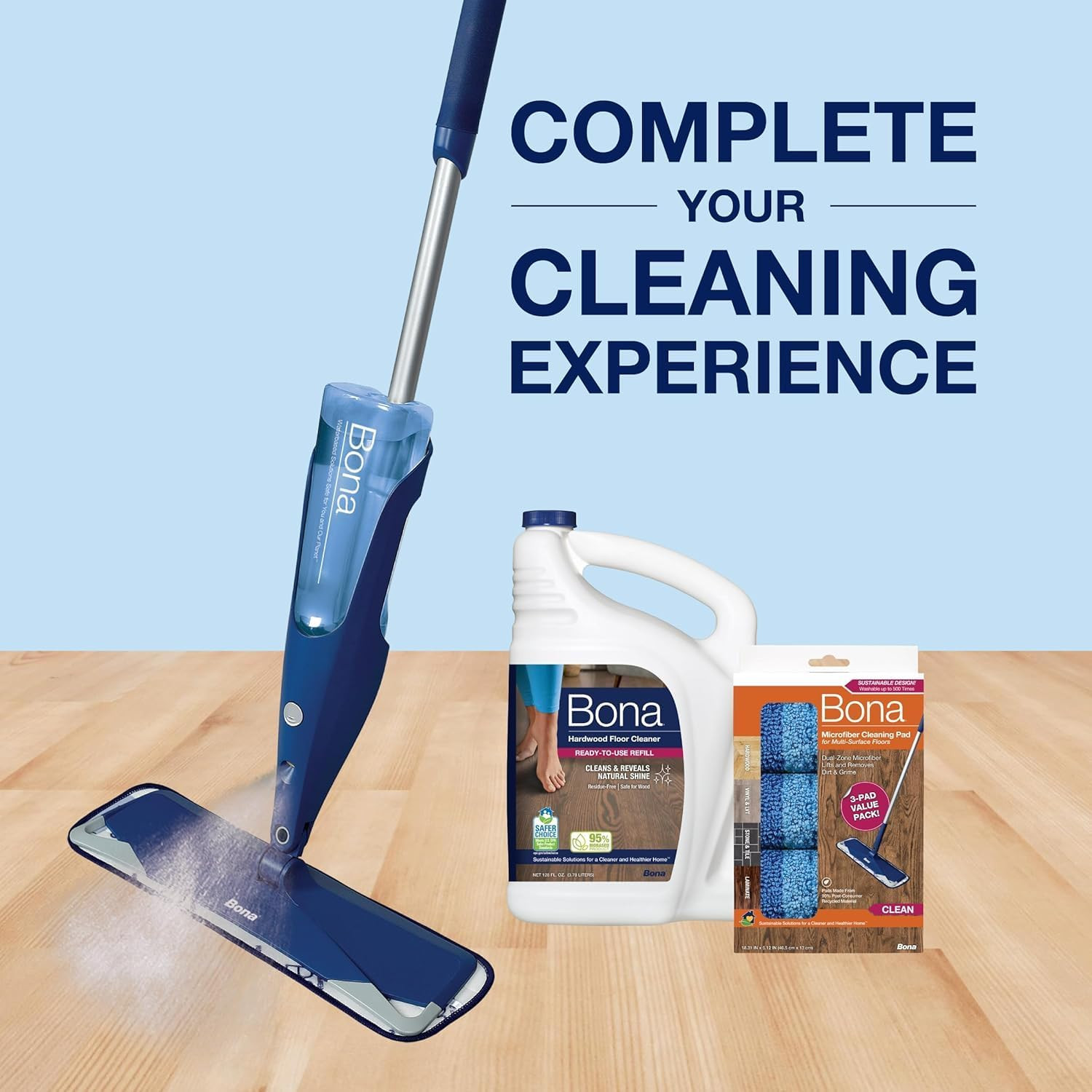 Bona Hardwood Floor Cleaner Spray Mop Cartridge – 34 Fl Oz – Unscented – Refilla