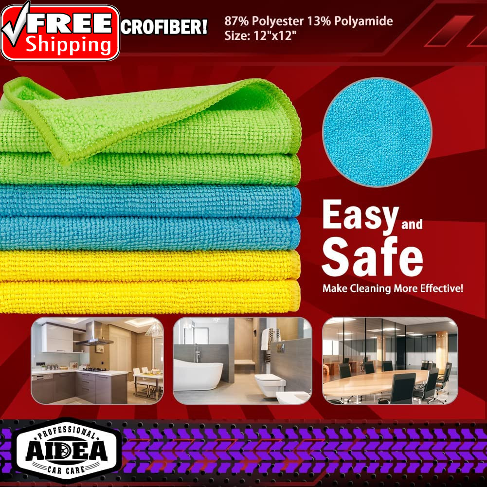 Microfiber Cleaning Cloth, 50PK, Microfiber Towels for Cars, Premium Wash Cloths