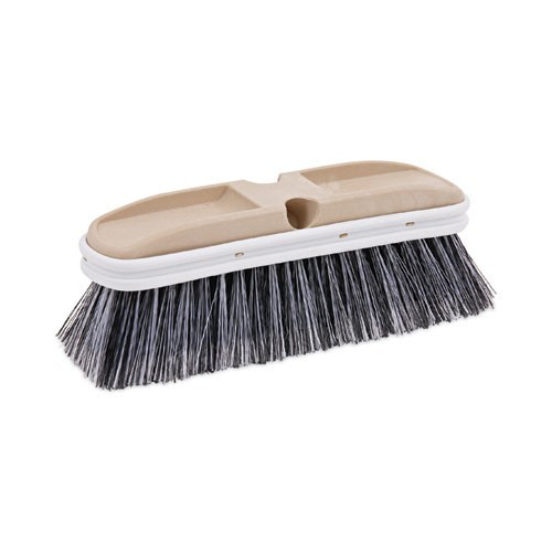 Boardwalk 10″ Brush with Vinyl Bumper, Black/White Polystyrene Bristles