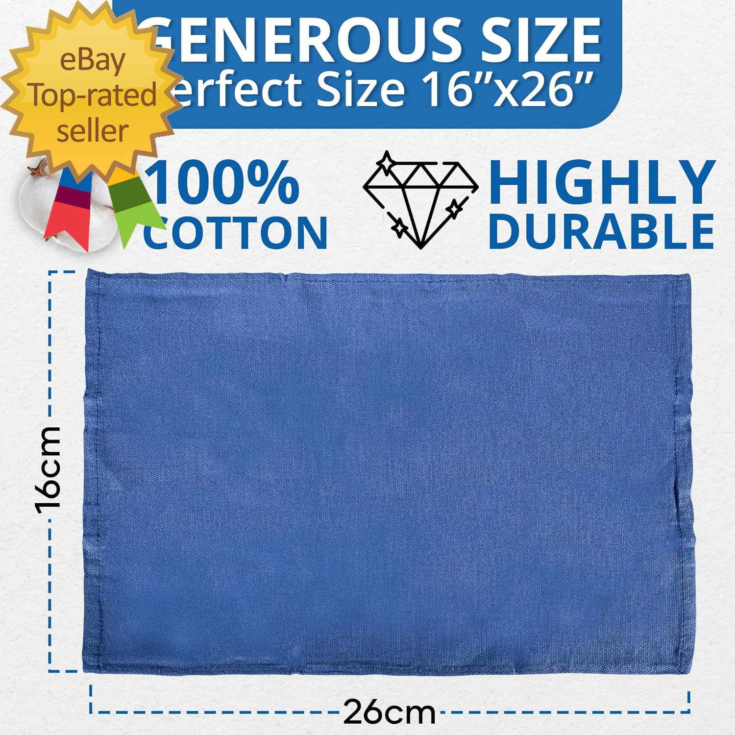 Surgical Towels for Cleaning Huck Towels 12 Pack 100% Cotton Size 15X25 Blue Cle