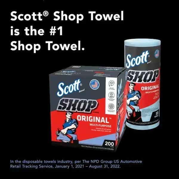 Scott Blue Shop Towel Cleaning Wipes 3-Pack Bundle of 3 Roll