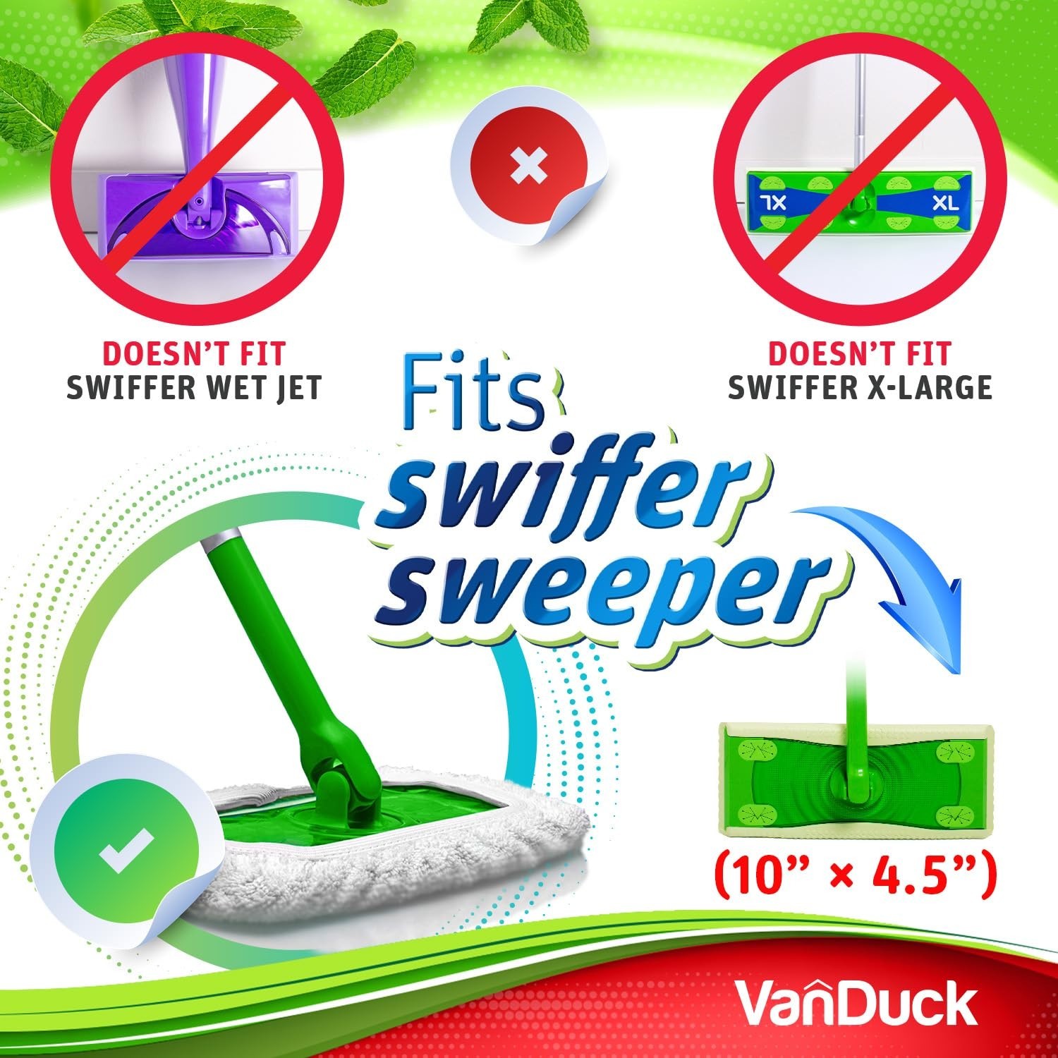 Reusable 100% Cotton Mop Pads for Swiffer Sweeper – 4-Pack, Machine Washable Ter