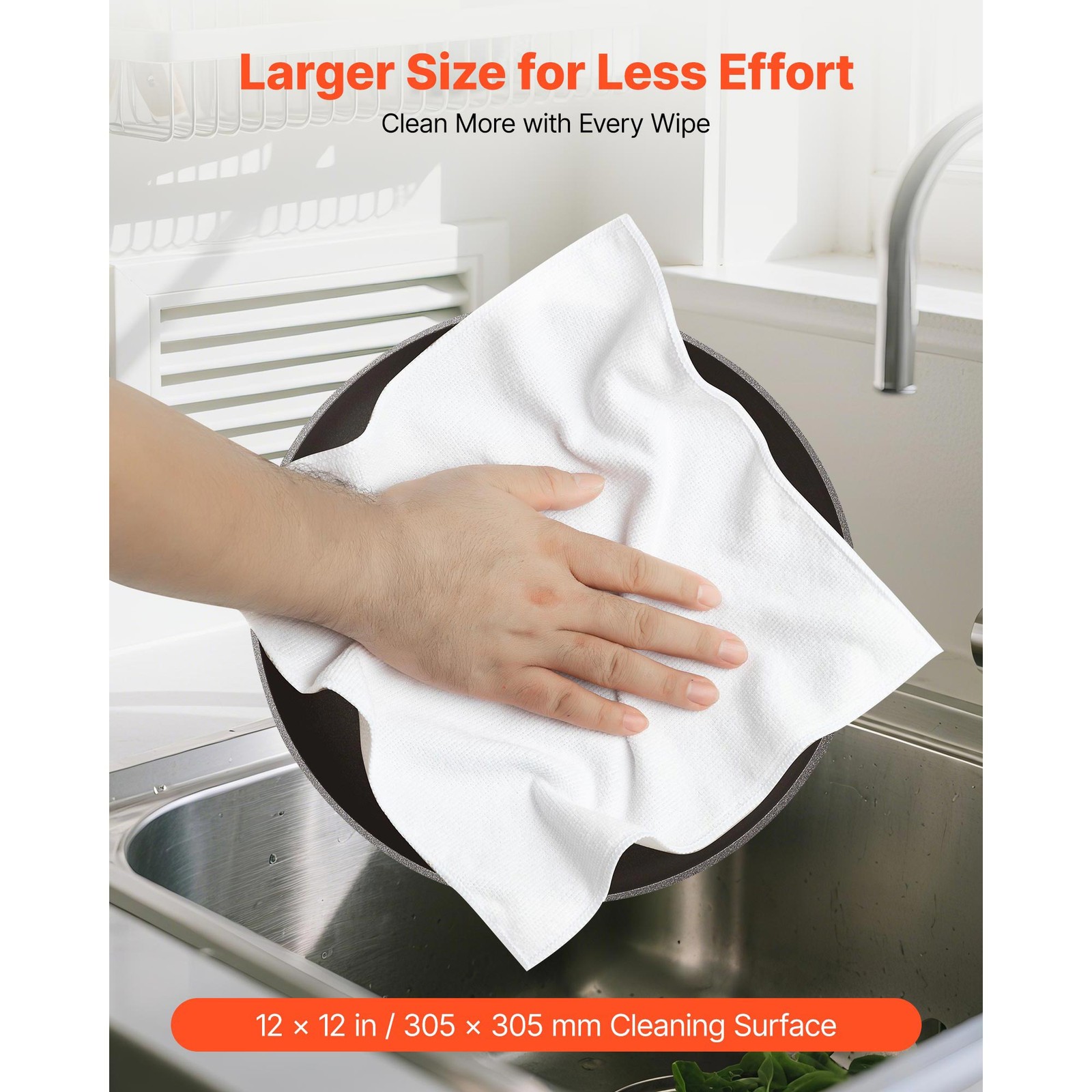 Uimoso 50 Pack White Microfiber Cleaning Cloths 12×12 in High-Quality Towels