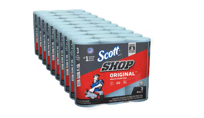 Blue 1-Ply 9×11 Shop Towel Cleaning Wipes Bundle of 10 (30 Rolls)