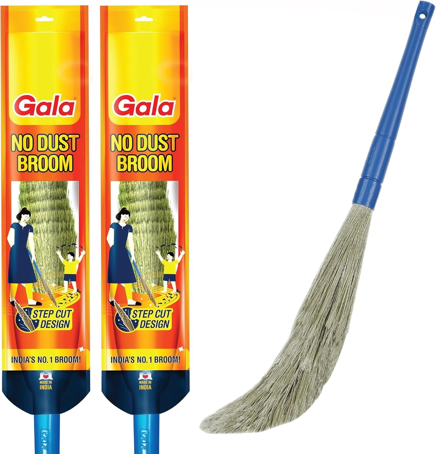 2-Pack No Dust Floor Broom with Nylon Bristles – Ultimate Cleaning Performance