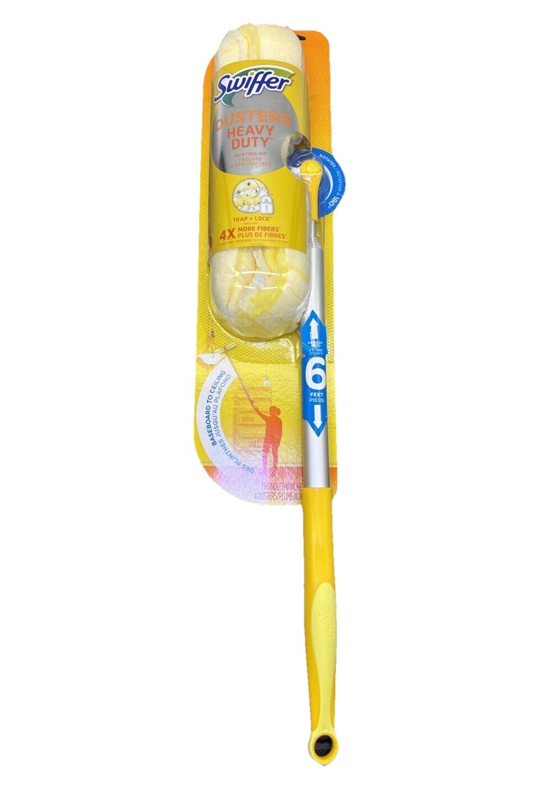 Swiffer Heavy Duty 6’ Extendable Handle Dusting Kit + 4 Duster Refill {E6}