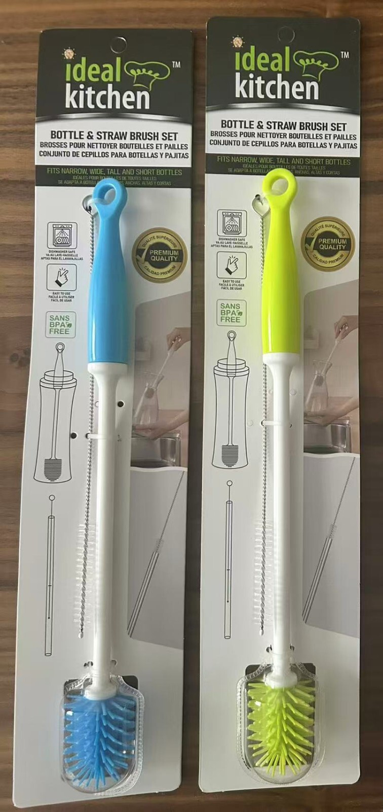 2-in-1 Water Bottle Brush Cleaner and Straw Brush set of 2 Brand NEW