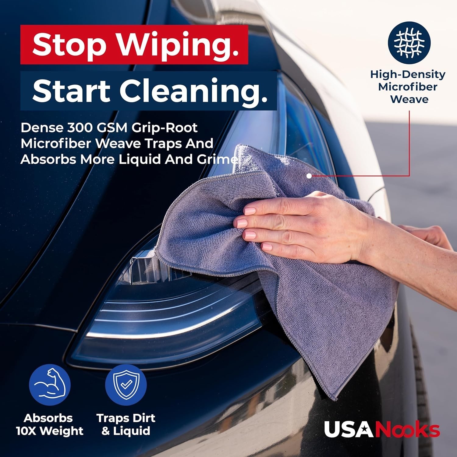 High-Performance Microfiber Cleaning Cloths for Home & Car – 12 Pcs, 1200 Washes