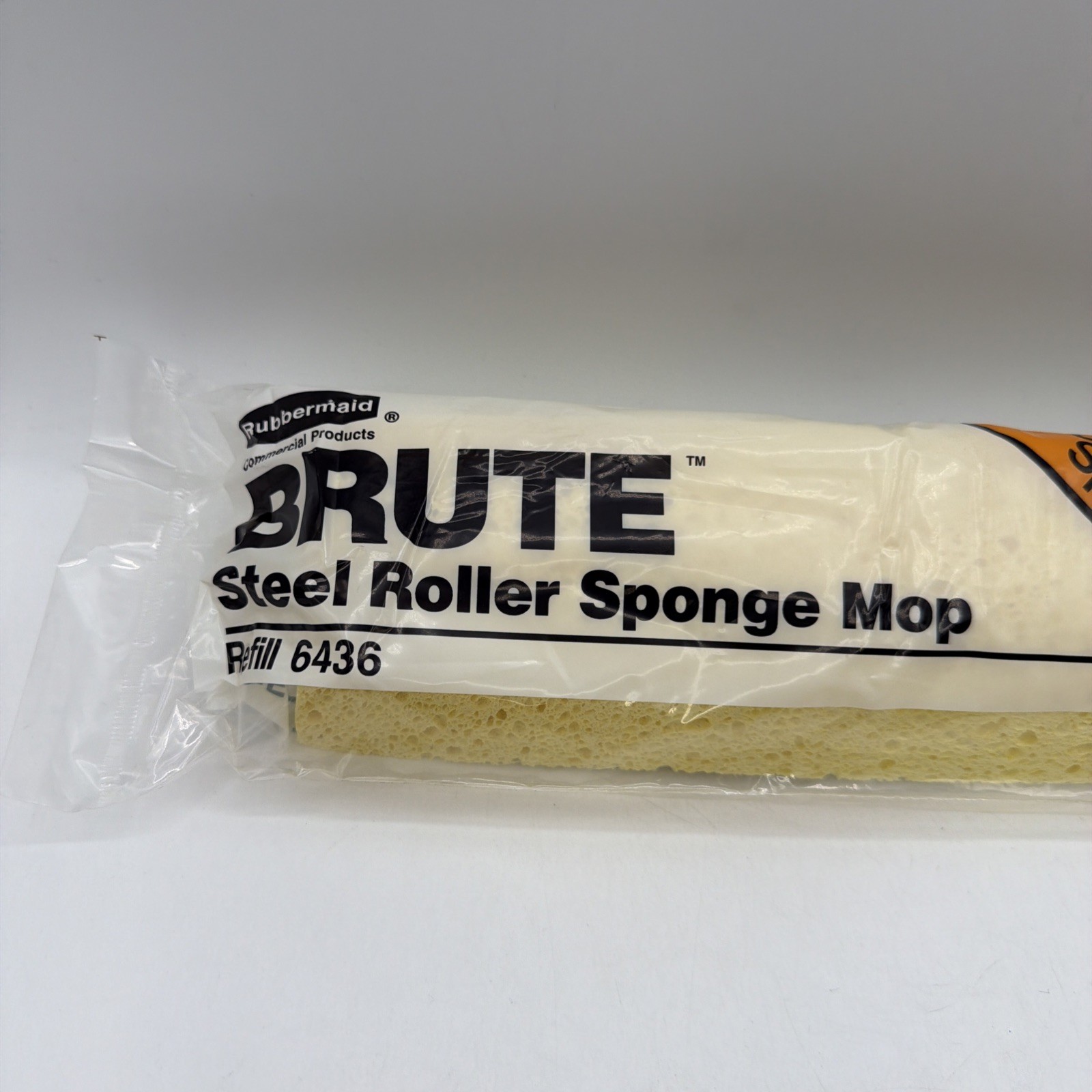 Rubbermaid Brute 6436 Steel Roller Sponge Mop Head Refill Cellulose Sponge 4 PK