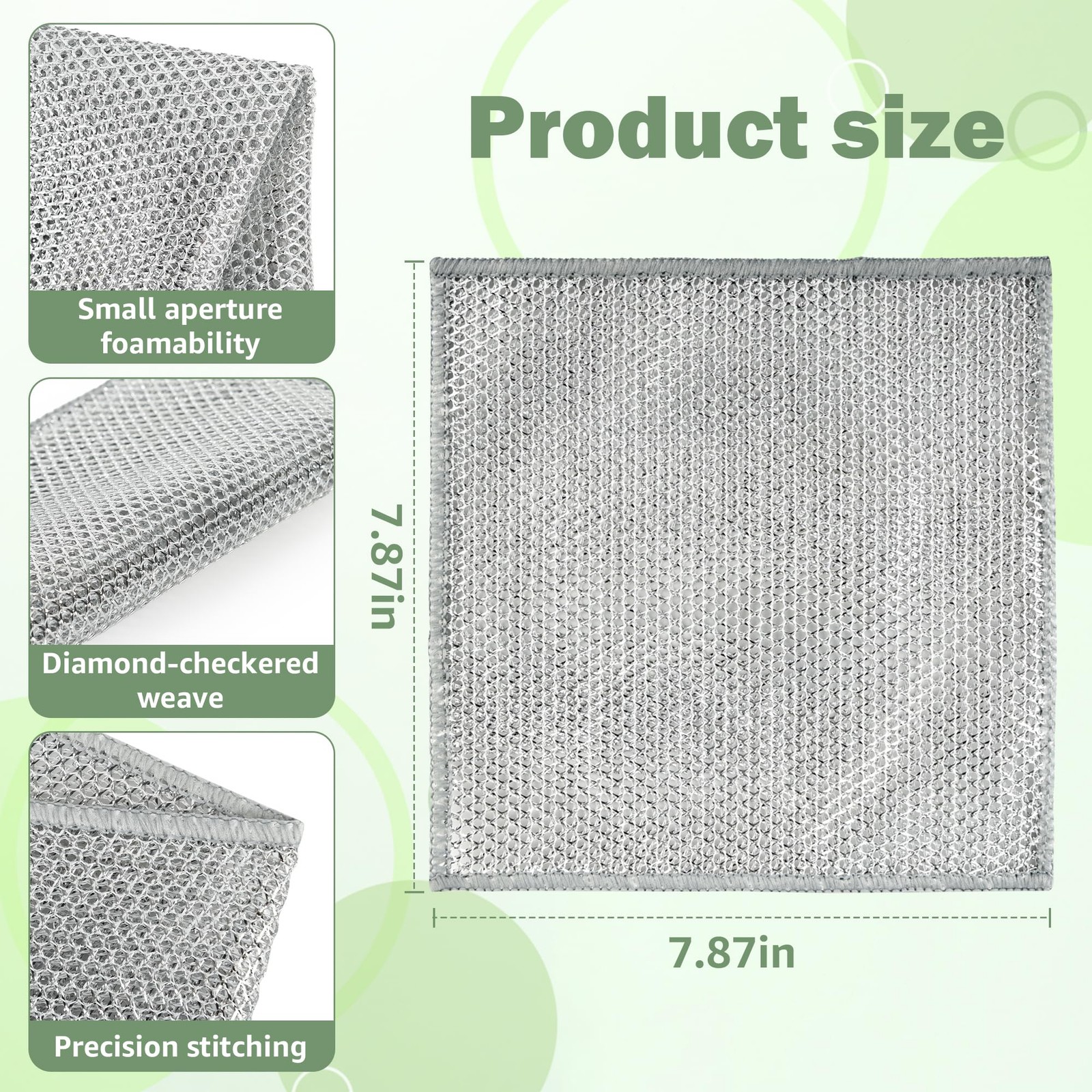WUYILED 12Pcs Non Scratch Wire Dish Cloth, Multipurpose Wire Dishwashing Rags…