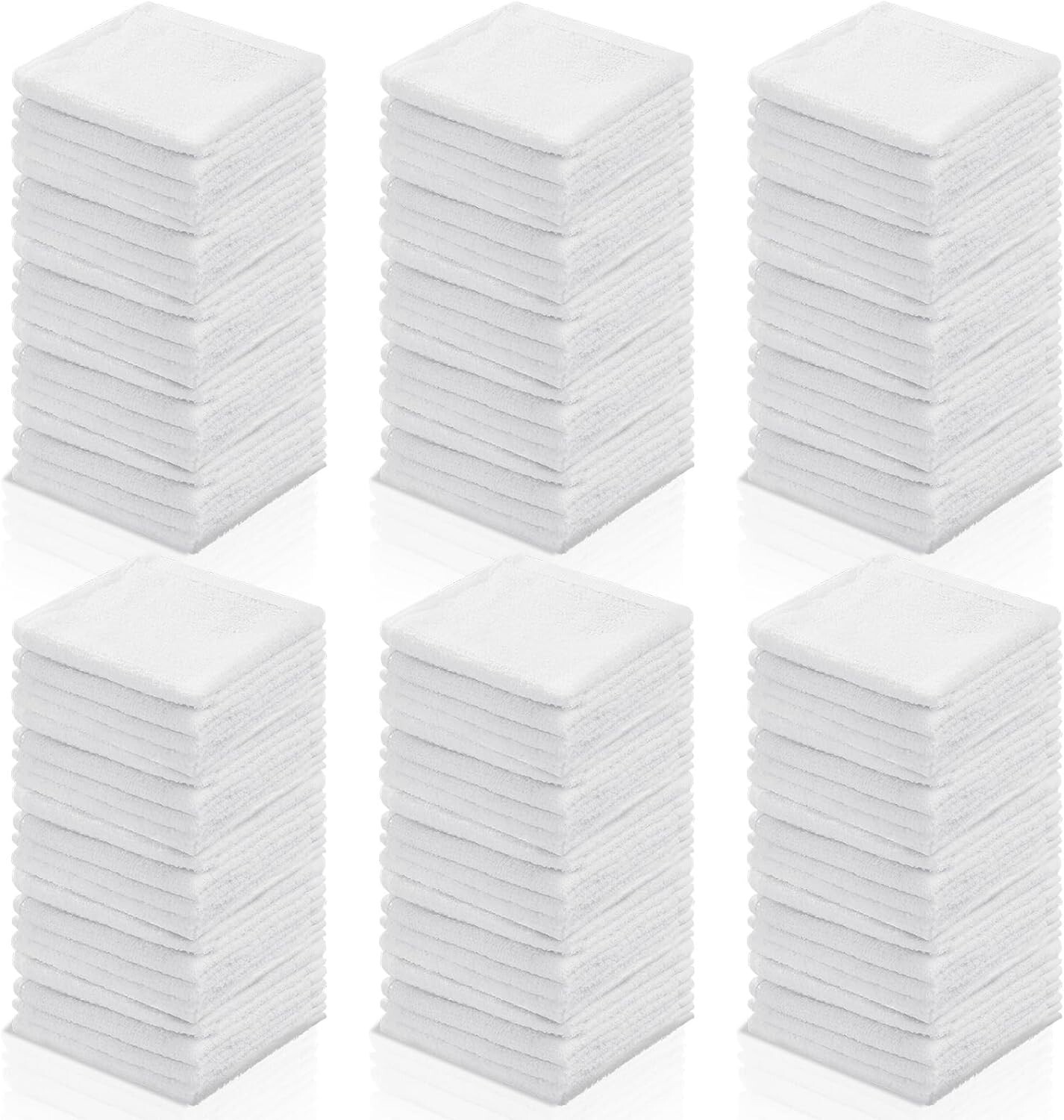 200 Pcs White Cleaning Cloths Bulk Reusable Cleaning Rags Cotton Washcloths A…