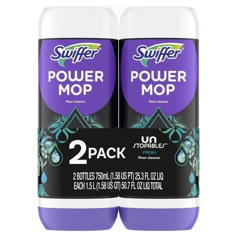 Power Mop Floor Cleaner Solution Fresh Scent 25.3 fl oz 2 Pack Unstopables New
