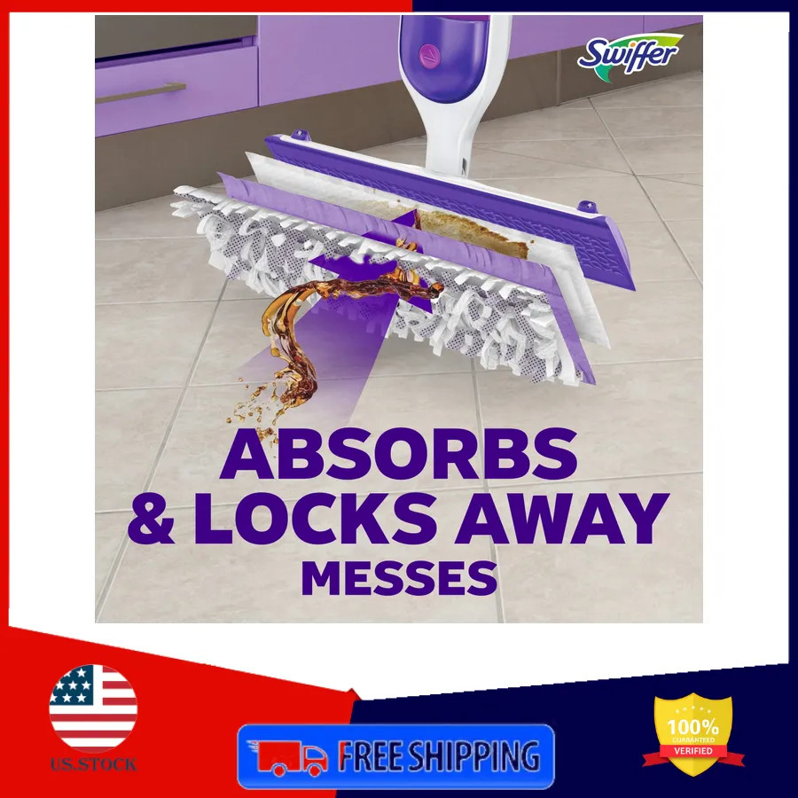 Swiffer Power Mop Floor Cleaning Kit for Wood Tile Vinyl and Laminate Floors