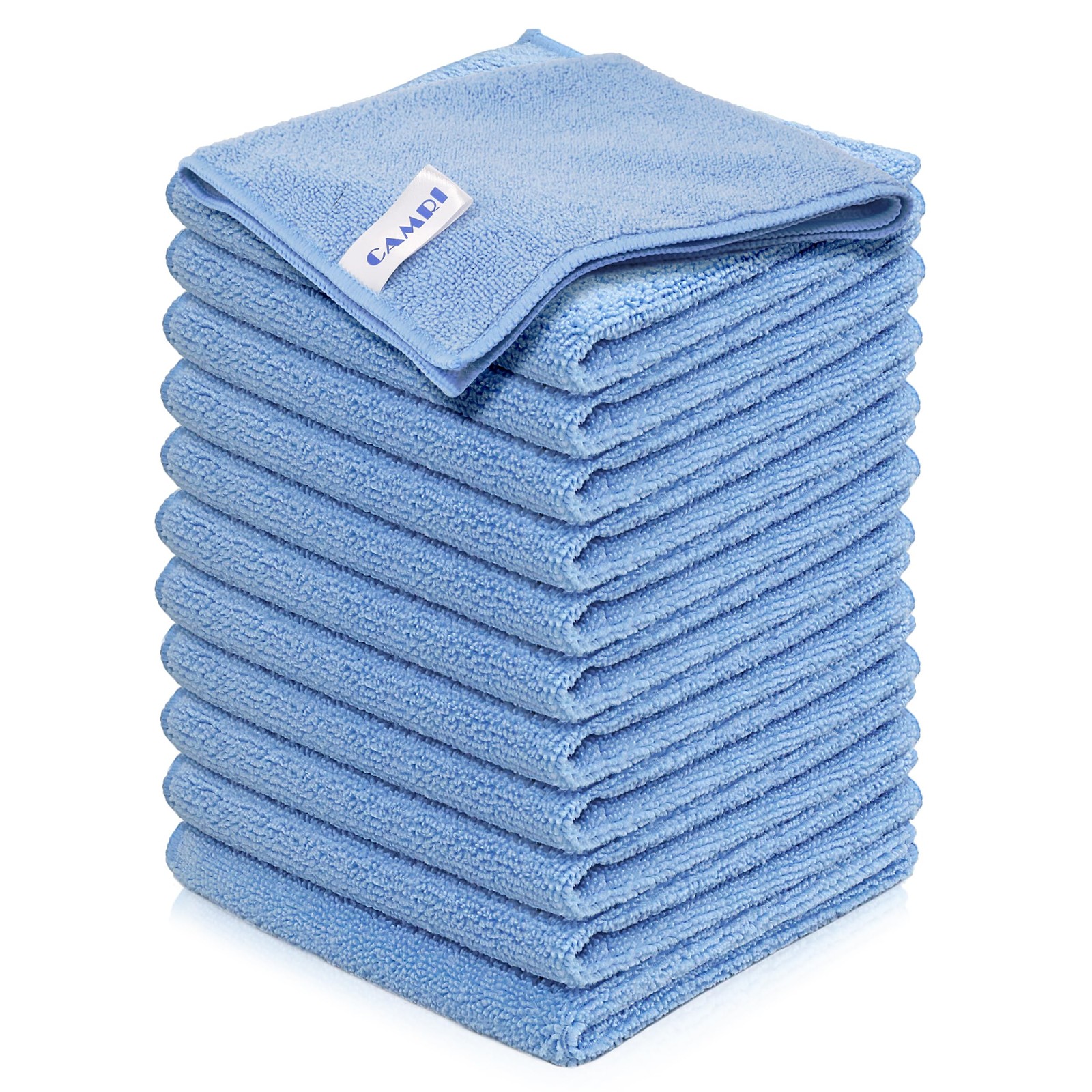 Microfiber Towel Cleaning Cloth – Pack of 12, Size 12.6” x 12.6”, Blue, Lint …