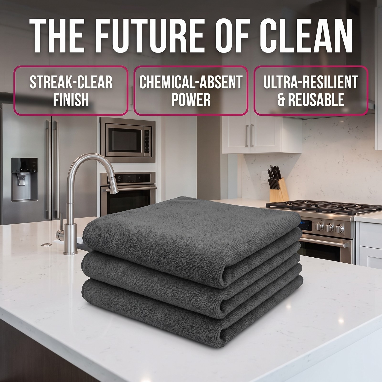 XXL Microfiber Magic Cleaning Cloth Streak Free Glass Car Window Towels 6 Pack