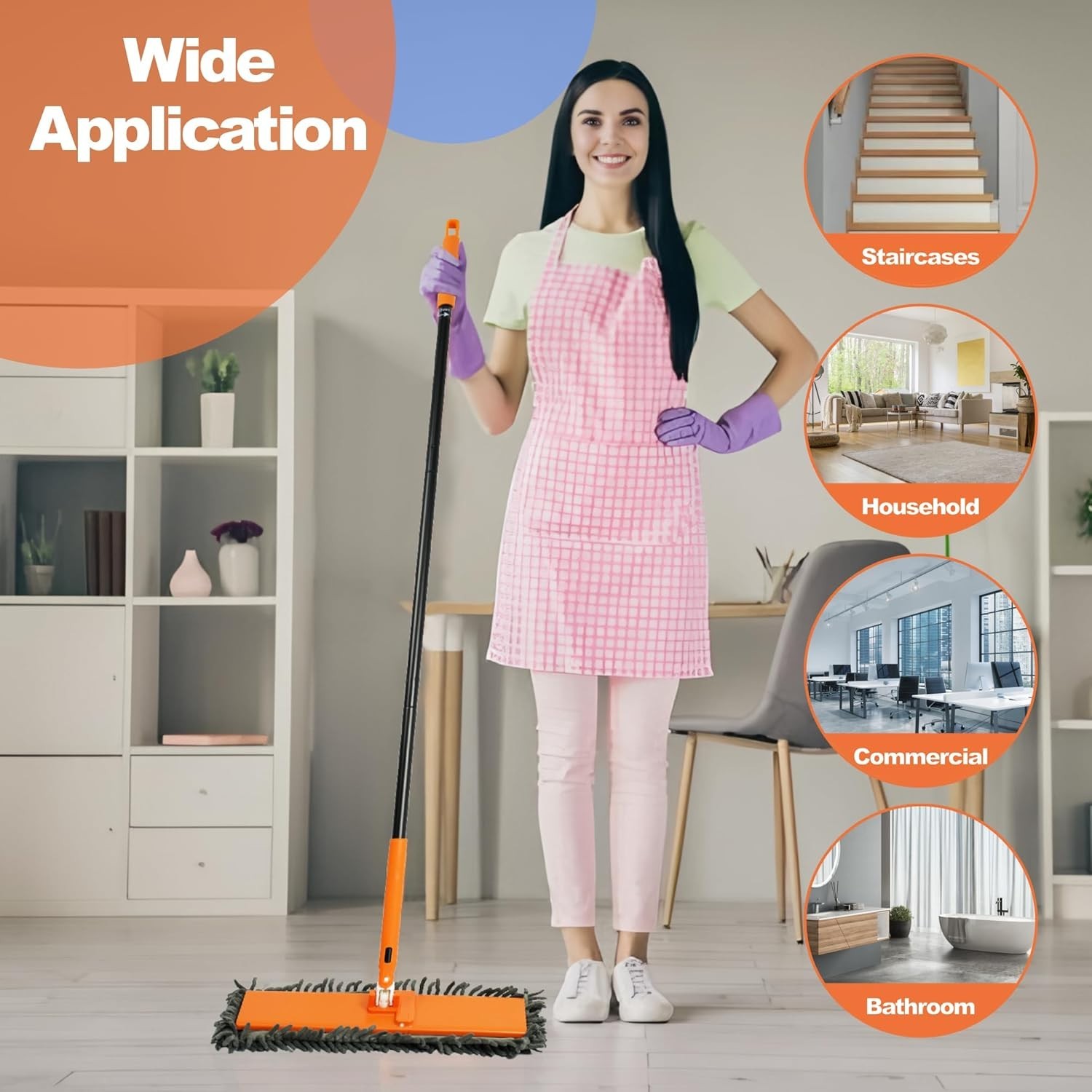 Effective Floor Dust Mop with Hang Hook – Perfect for Vinyl & Tile Cleaning