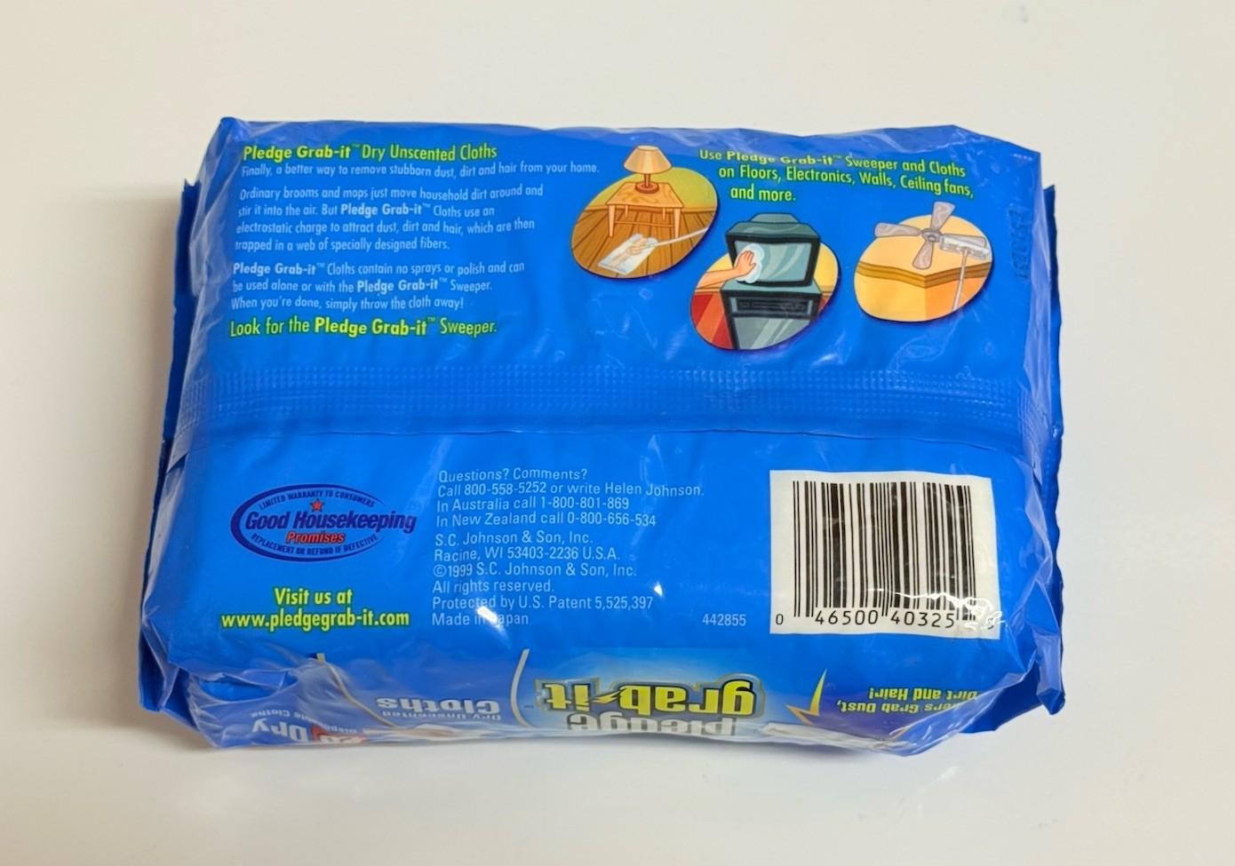 Pledge Grab It Refills 20 Dry Disposable Cloths Unscented Sealed Dusting
