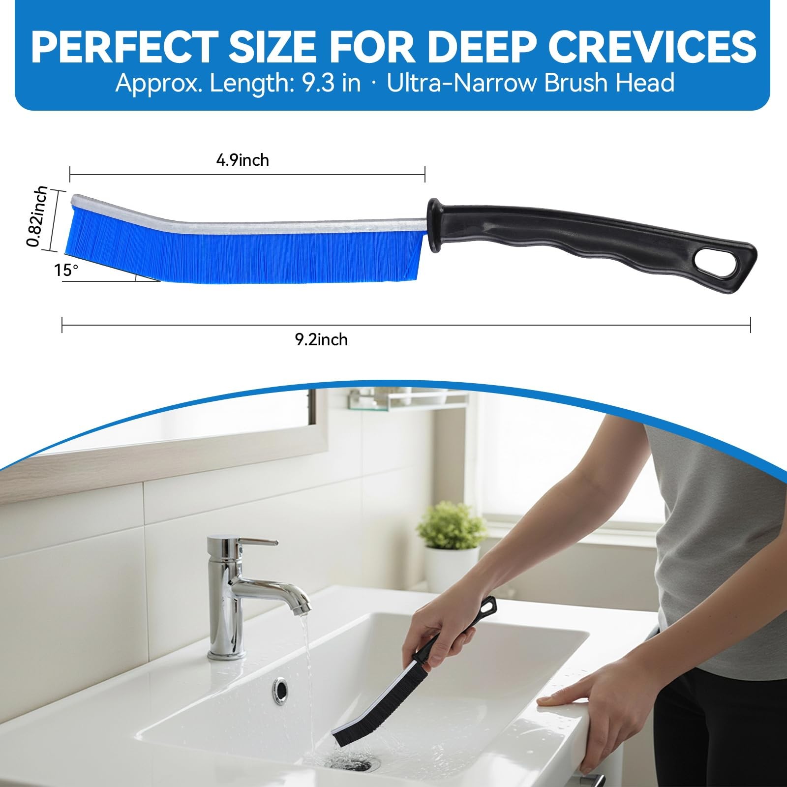 YUNWEIXU 10-Pack Crevice Cleaning Brush Set for Tight Spaces inch, Multicolor