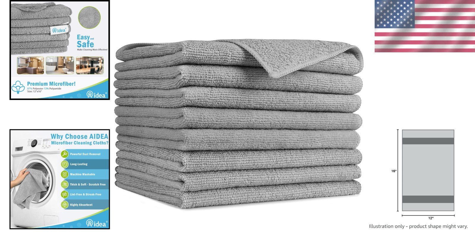 Long-Lasting Microfiber Cleaning Cloths – 8 Pack for Home & Automotive Use
