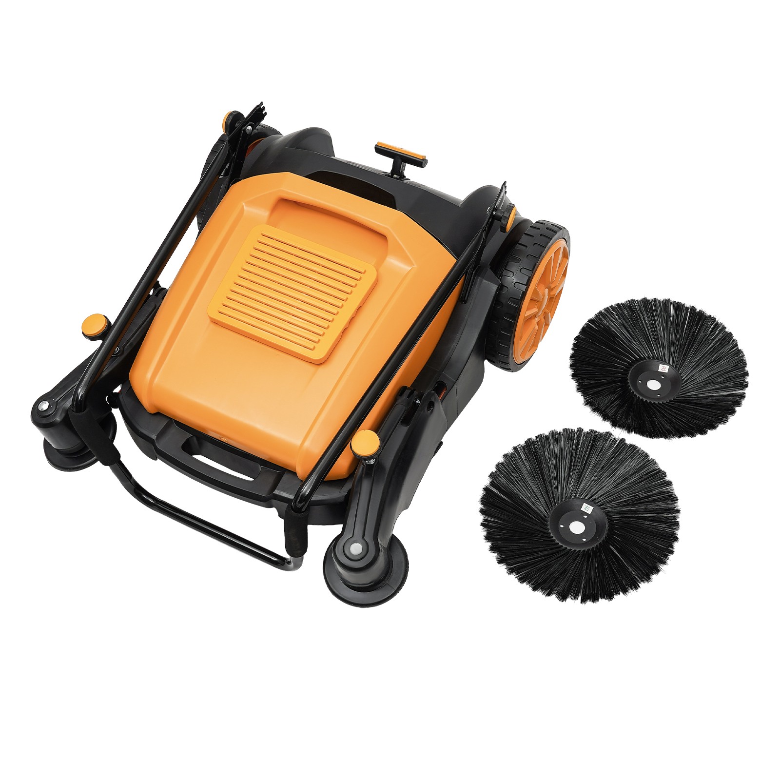 Walk-Behind Pavement Street Sweeping Tool Cleaner Floor 55L 41″Hand Push Sweeper
