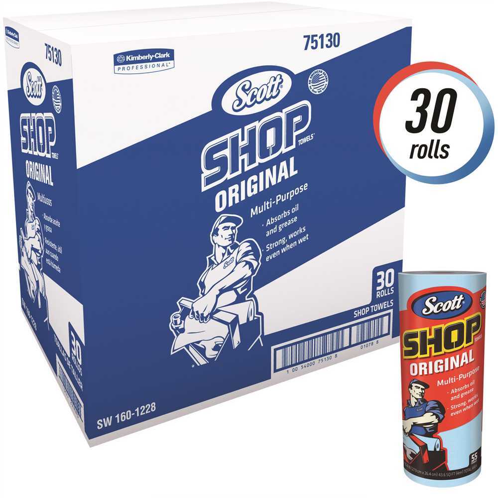 SCOTT 75130 Shop Towels Original Blue Shop Towels – pack of 30