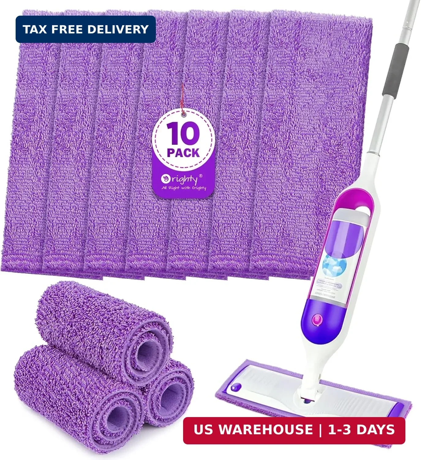 Orighty Reusable Mop Pads for Swiffer PowerMop, 10 Pack Power Mop Pads Refills f