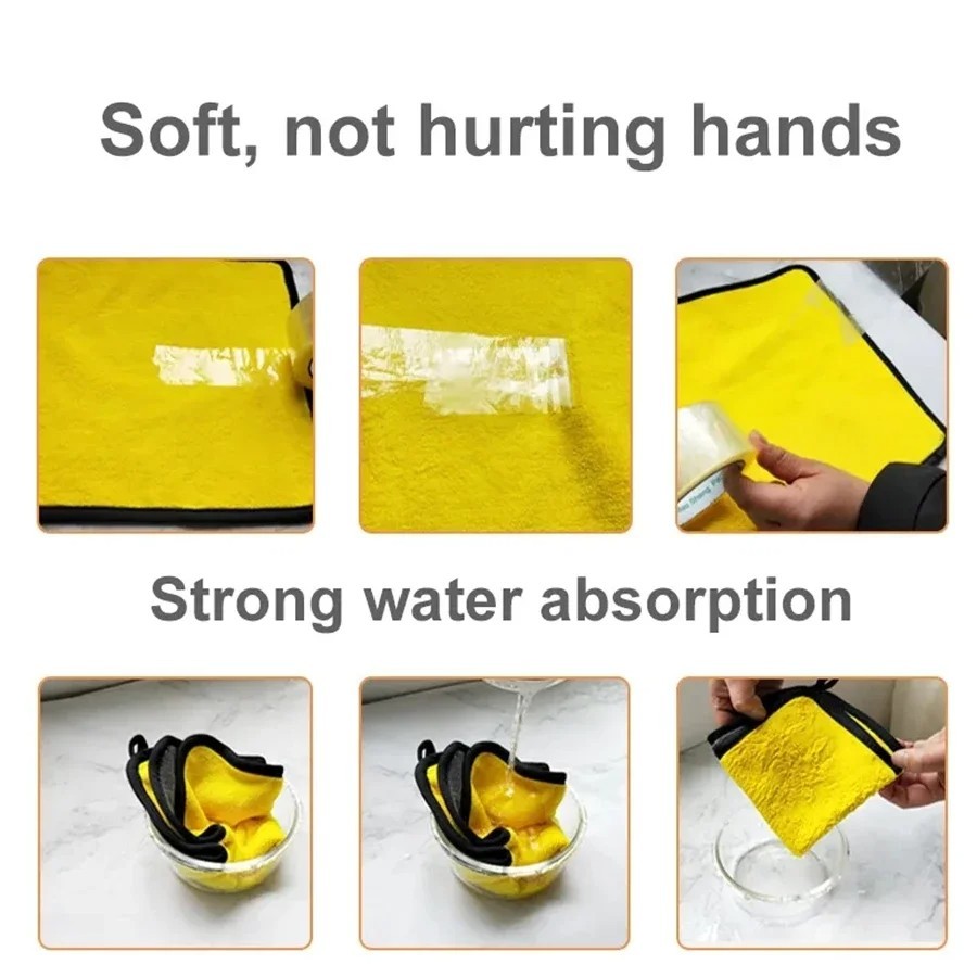 1/2/6 Pack Microfiber Car Cleaning Cloth Soft Car Wash Drying Polishing Towel