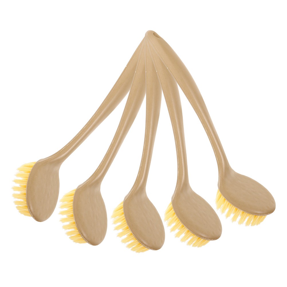 5Pcs Reusable Household Pan Cleaning Brushes Lightweight with Ergonomic Handle