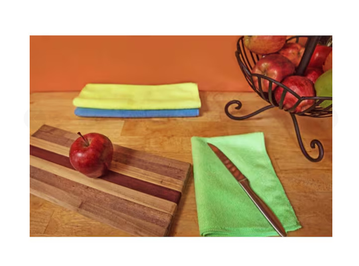 12 in. x 16 in. Multi-Colored Microfiber Cleaning Cloths (12-Pack)- Model # 735