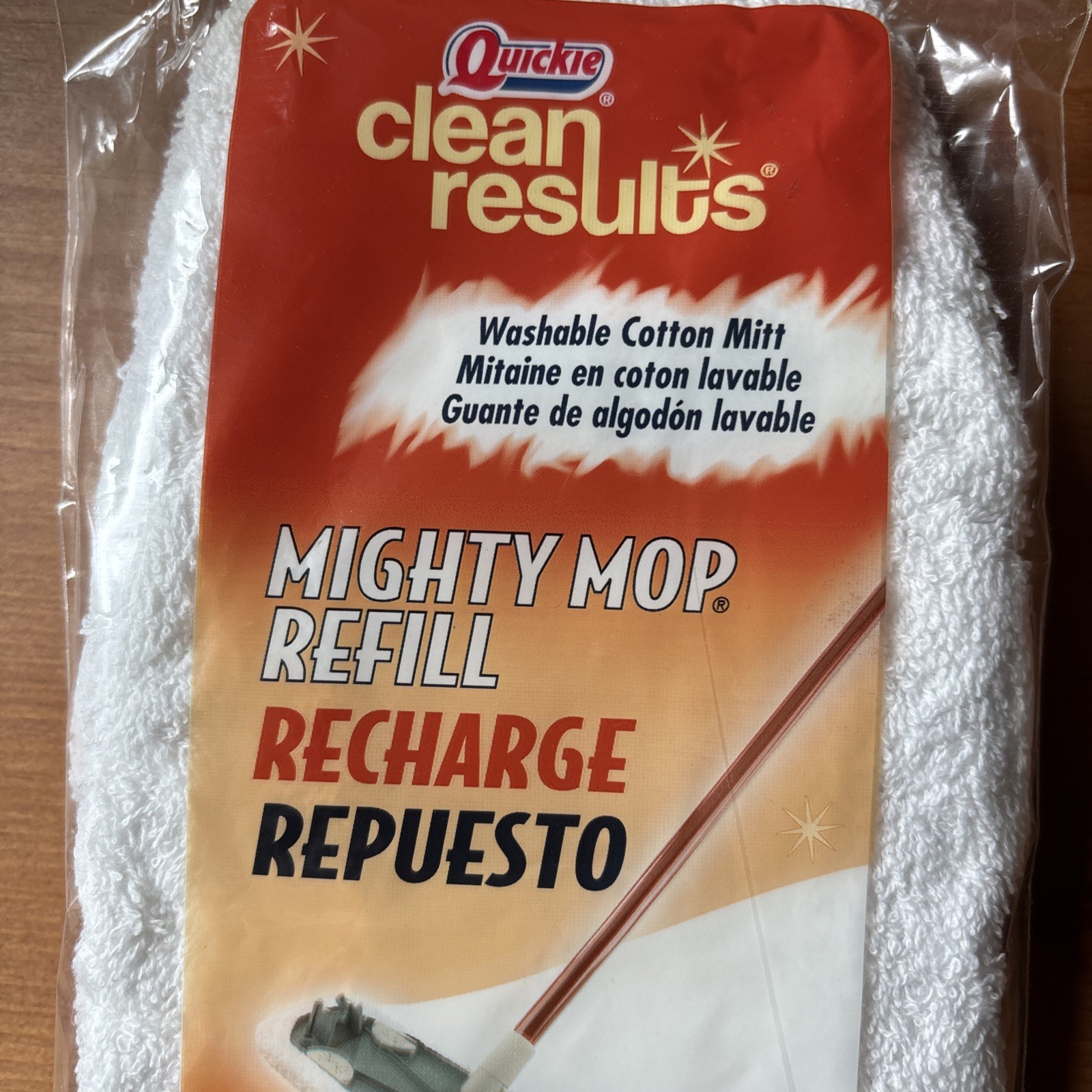 QUICKIE Clean Results MIGHTY MOP Refill Recharge Washable Cotton Mitt 0764CR