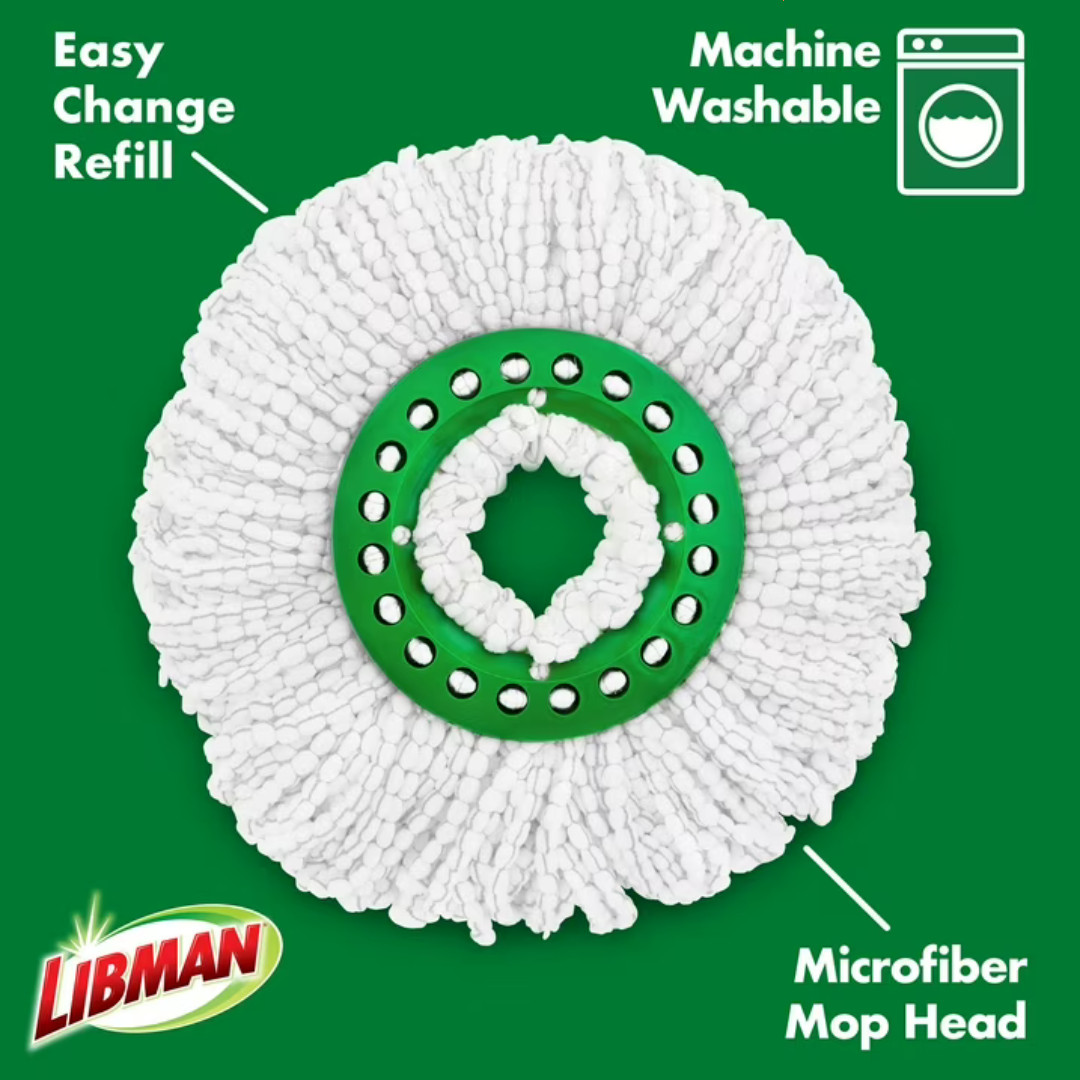 Libman All-in-One Tornado Spin Mop Floor Cleaning Kit, Advanced Microfiber Head
