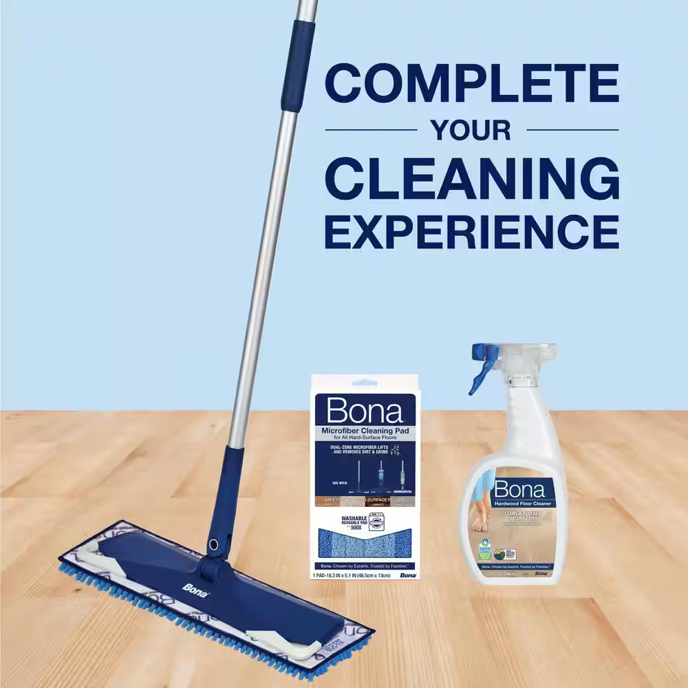 17 In. Microfiber Sweeping Pad for Multi-Surface Floors (2-Pack)