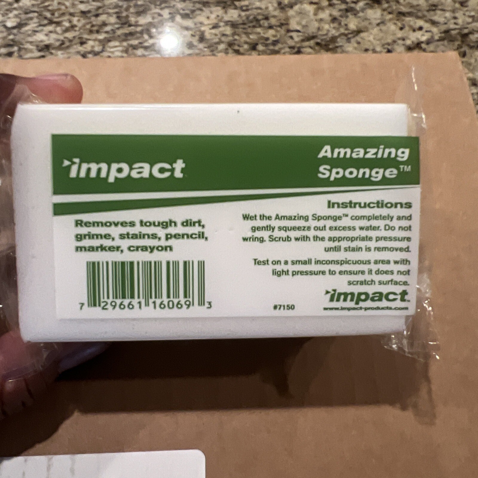 IMPACT PRODUCTS 7150 Amazing White/Yellow 4.5″x2.75″x1.5″ Sponge W/ Magic Eraser