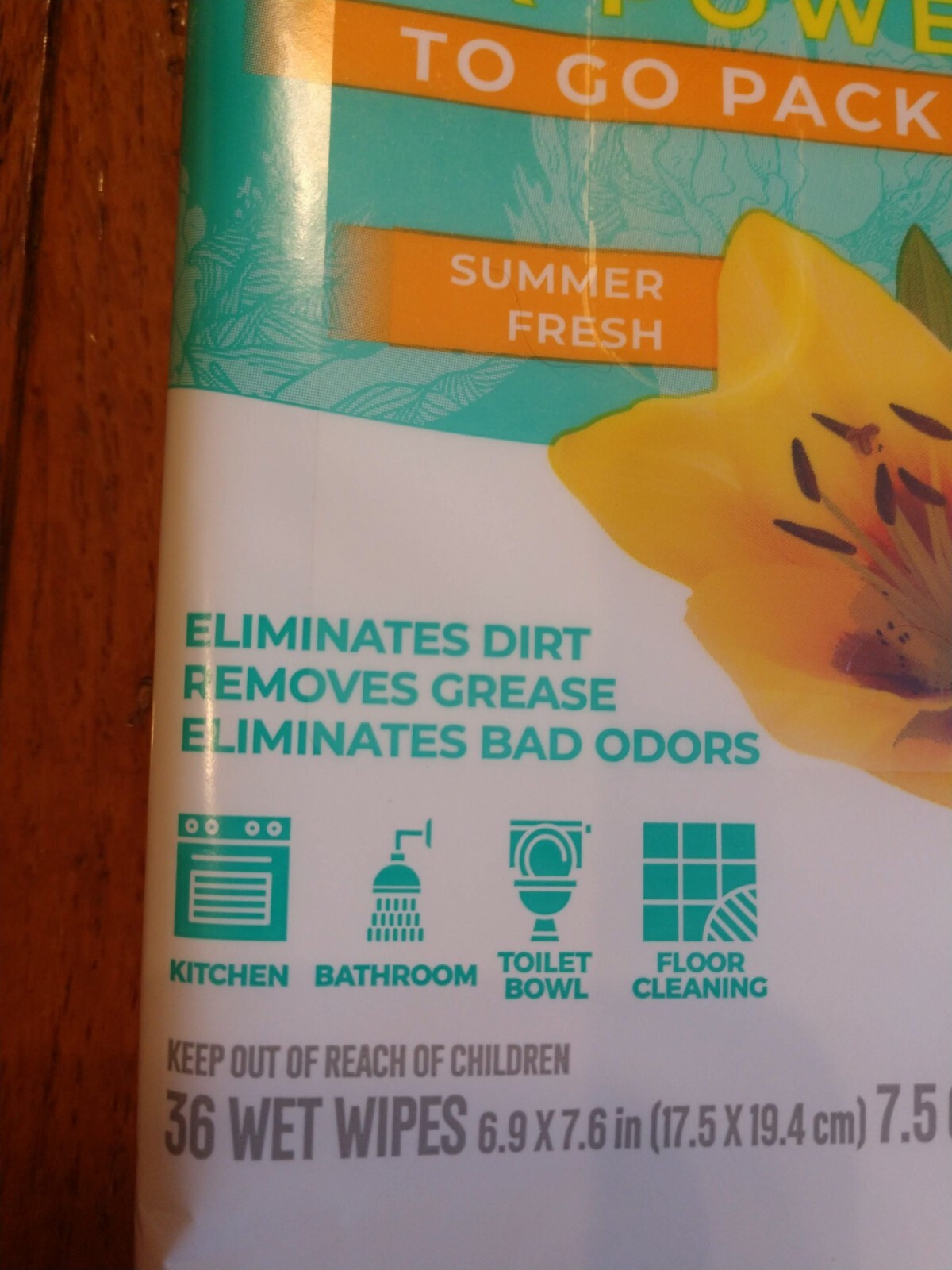 PINALEN Summer Fresh Scent Multi Purpose Cleaning Wet Wipes To Go Pack 36 Counts